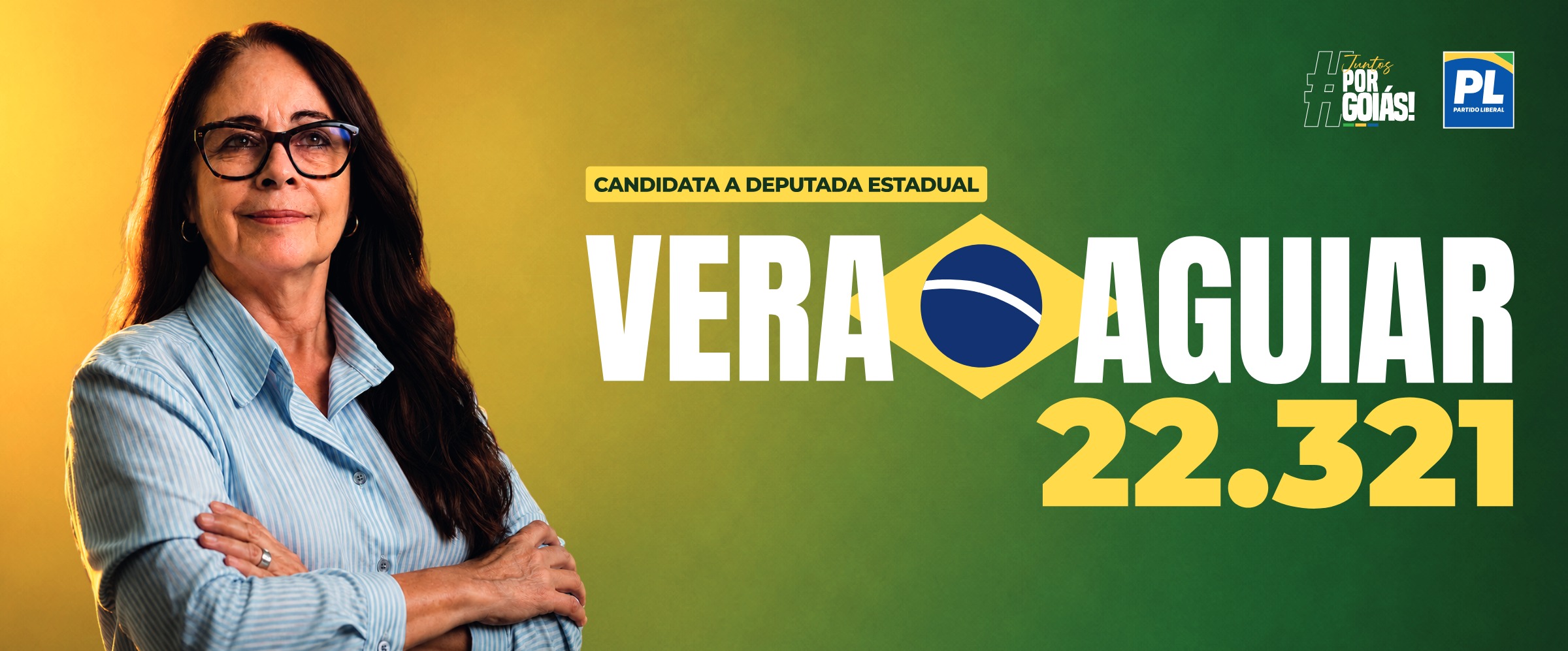 Vera Aguiar, candidata a deputada estadual pelo PL em Goiás — número 22321